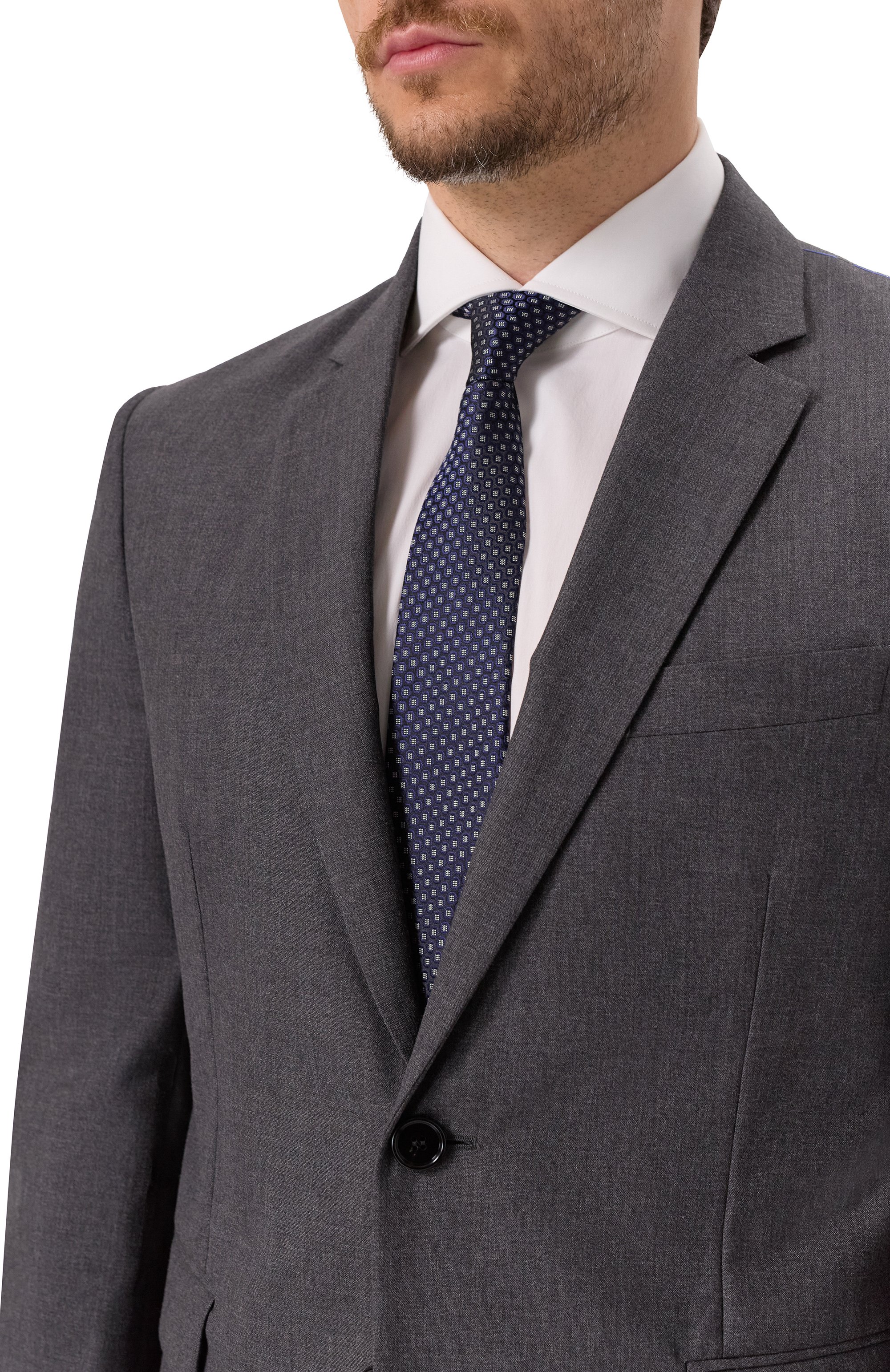 Шелковый галстук CANALI темно-синего цвета по цене 22750 руб., арт. 18/HJ04405, фото 2 Шелковый галстук CANALI, арт. 18/HJ04405, фото 2