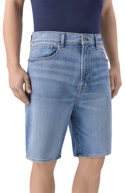 Джинсовые шорты 7 FOR ALL MANKIND голубого цвета по цене 21300 руб., арт. 7TH50A56-1XL, фото 3 Джинсовые шорты 7 FOR ALL MANKIND, арт. 7TH50A56-1XL, фото 3