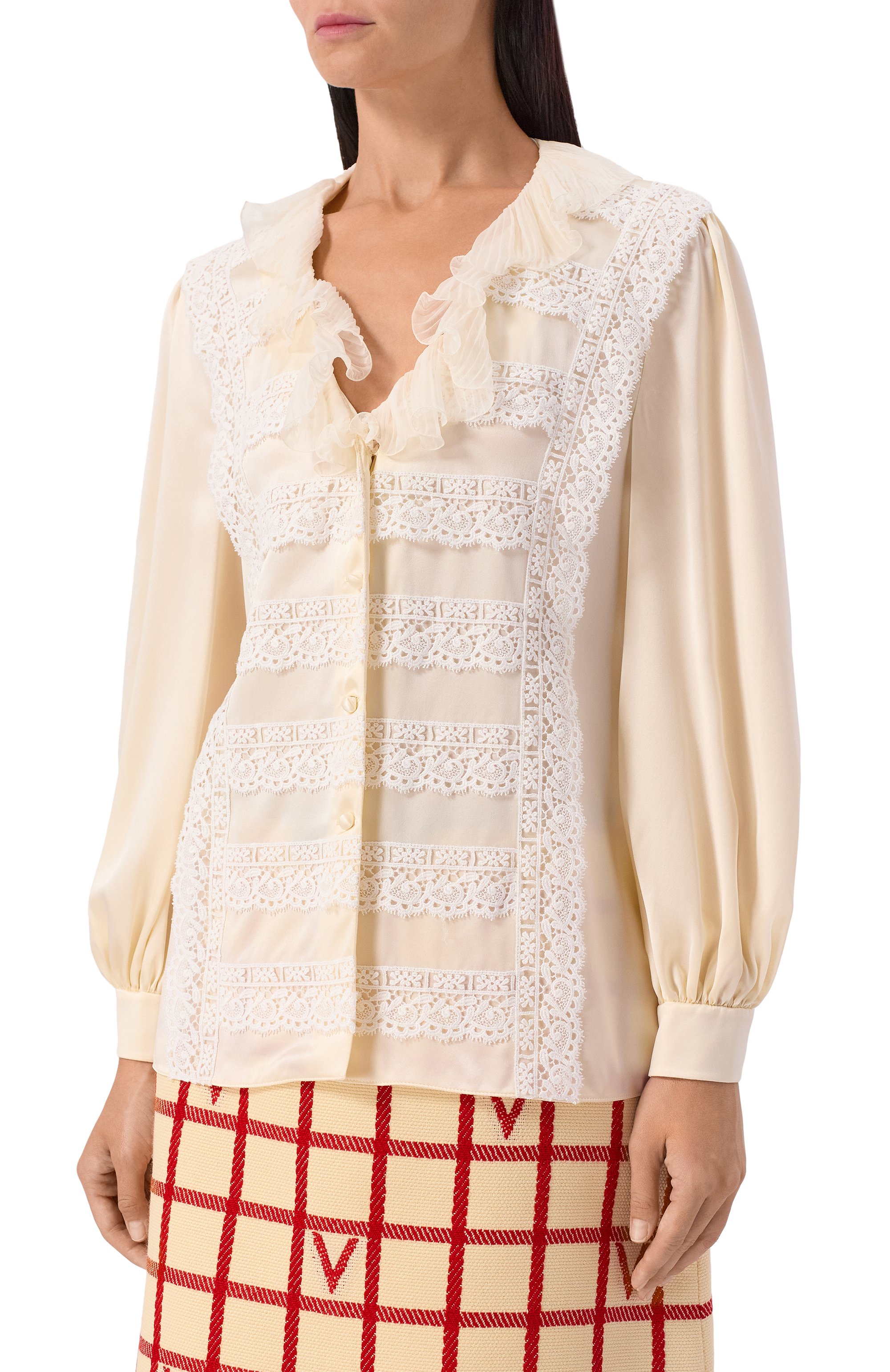 Атласная блузка VALENTINO, арт. 7B3AB7W18M6, фото 3