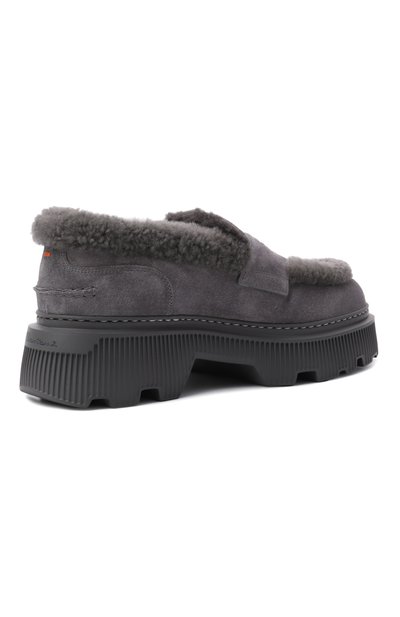 Замшевые пенни-лоферы SANTONI, арт. WUCG71737PLTAYHC, фото 5