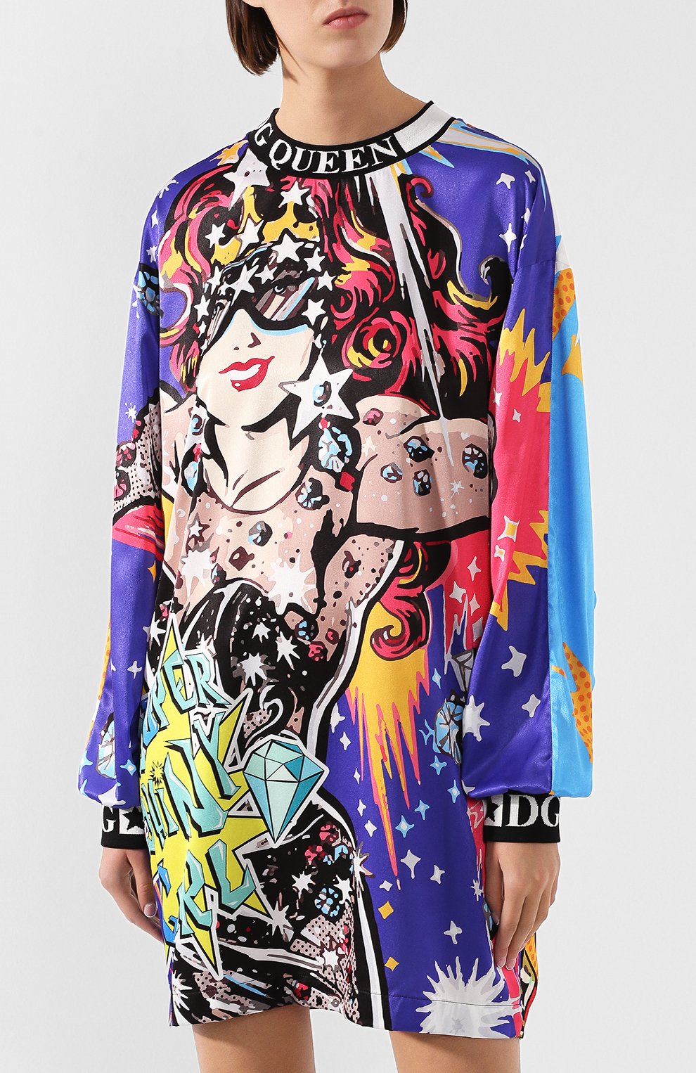 Платье с принтом DOLCE & GABBANA разноцветного цвета по цене 92650 руб., арт. F8L17T/G7R0M, фото 3 Платье с принтом DOLCE & GABBANA, арт. F8L17T/G7R0M, фото 3