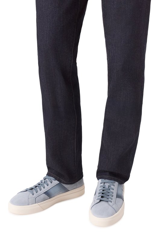 Замшевые кеды Gloria Santoni MBGG21964PNNCFCT Голубой  MBGG21964PNNCFCT Фото 3