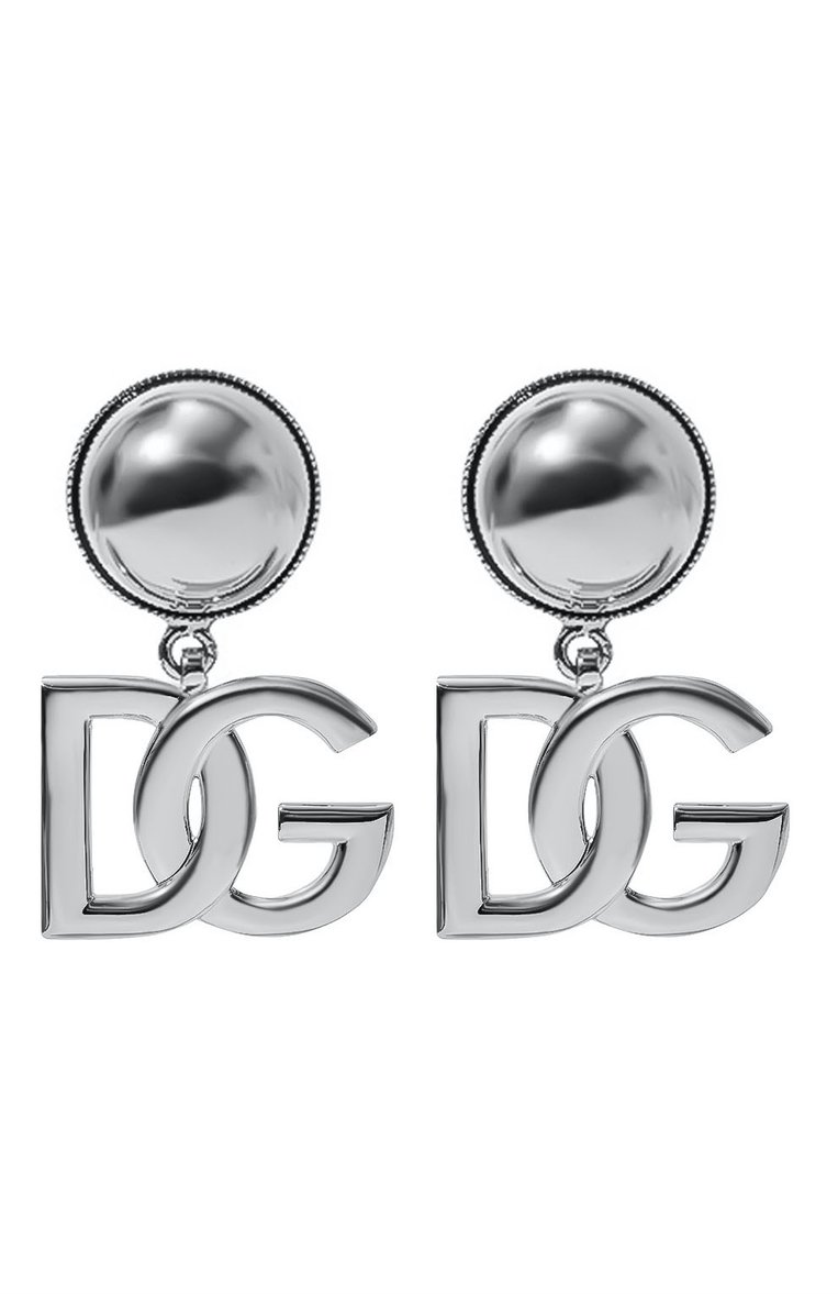 Женская клипсы DOLCE & GABBANA серебряного цвета, арт. WEN6P6 W1111/SILVER | Фото 1 (Региональные ограничения белый список (Axapta Mercury): Не проставлено; Нос: Не проставлено; Женское Кросс-КТ: Клипсы-�серьги; Материал: Металл)