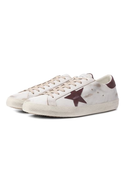 Мужские кожаные кеды super-star GOLDEN GOOSE DELUXE BRAND, арт. GMF00101.F008114