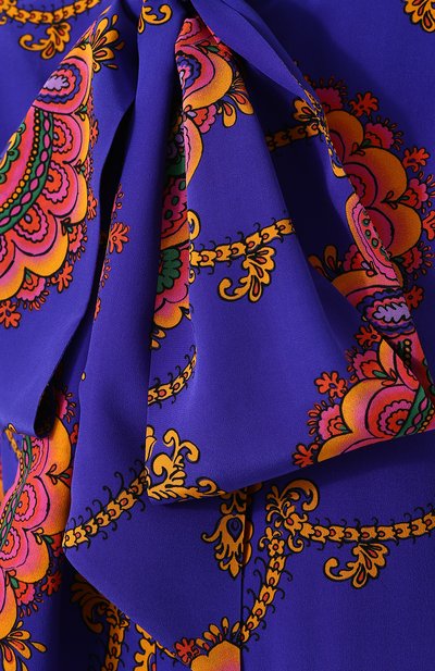 Шелковая блуза с воротником аскот и принтом GUCCI, арт. 467085/ZKP46, фото 5