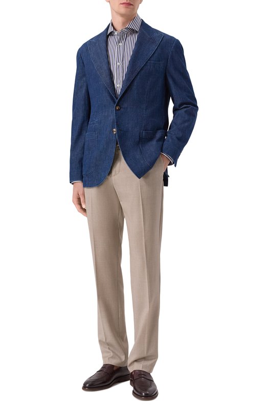 Джинсовый пиджак Brunello Cucinelli ME6457BUD Синий  ME6457BUD Фото 2