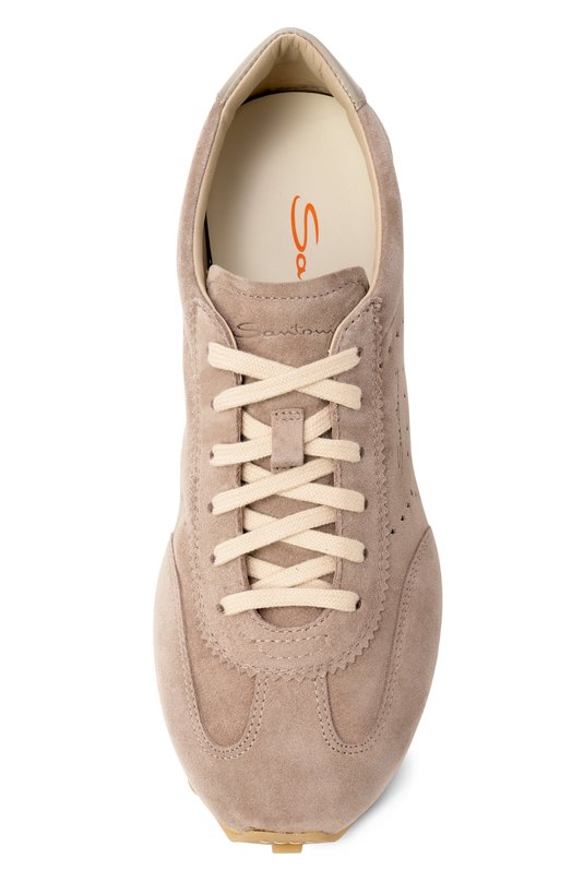 Замшевые кроссовки Santoni WBGG61356BIFTTKR Бежевый  WBGG61356BIFTTKR Фото 6