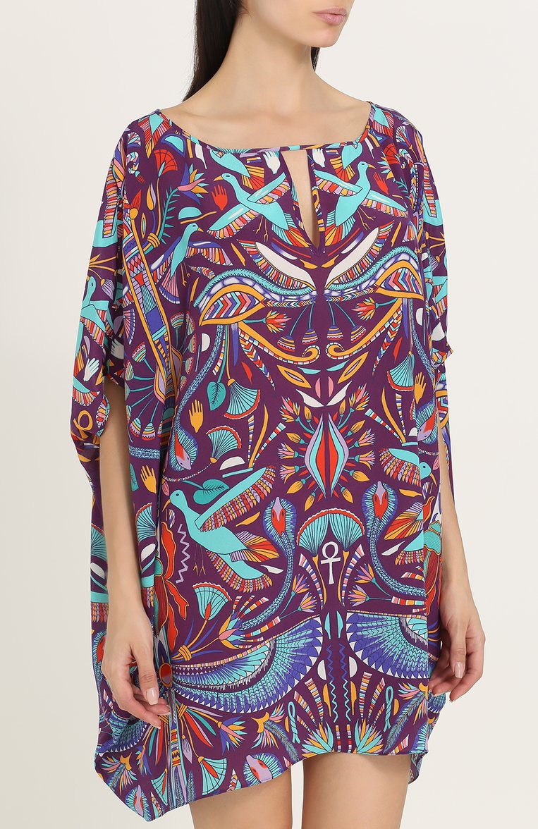 Шелковая туника свободного кроя с принтом LAZUL, арт. GILLA TUNIC/TH0TH, фото 1