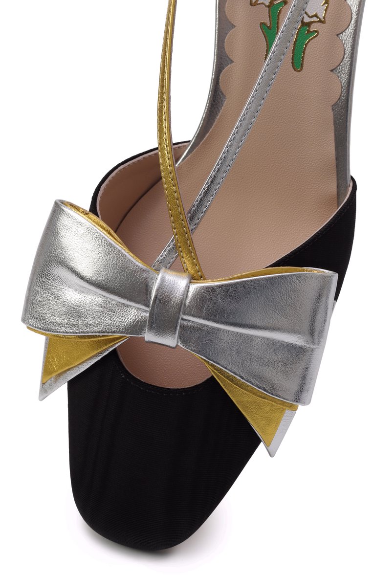 Женские комбинированные туфли bowow 45 VALENTINO черного цвета, арт. 6W2S0LB6/QLJ | Фото 7 (Каблук высота: Низкий; Материал внешний: Текстиль; Материал внутренний: Натуральная кожа; Подошва: Плоская; Каблук тип: Устойчивый; Женское Кросс-КТ: Слингбэки; Автоматизация ТО: Проставлено; Автоматизация состава: Проставлено)