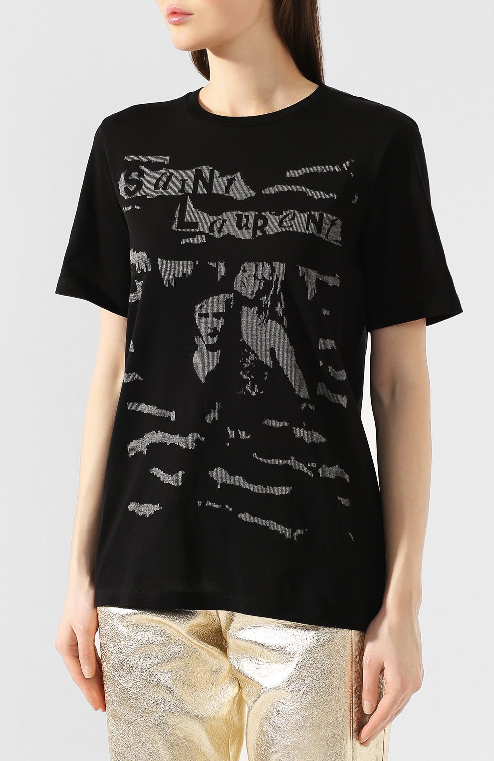 Хлопковая футболка SAINT LAURENT, арт. 596572/YB0F2, фото 3