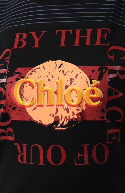 Хлопковая футболка CHLOÉ черного цвета по цене 75750 руб., арт. CHC20UJH08288, фото 5 Хлопковая футболка CHLOÉ, арт. CHC20UJH08288, фото 5