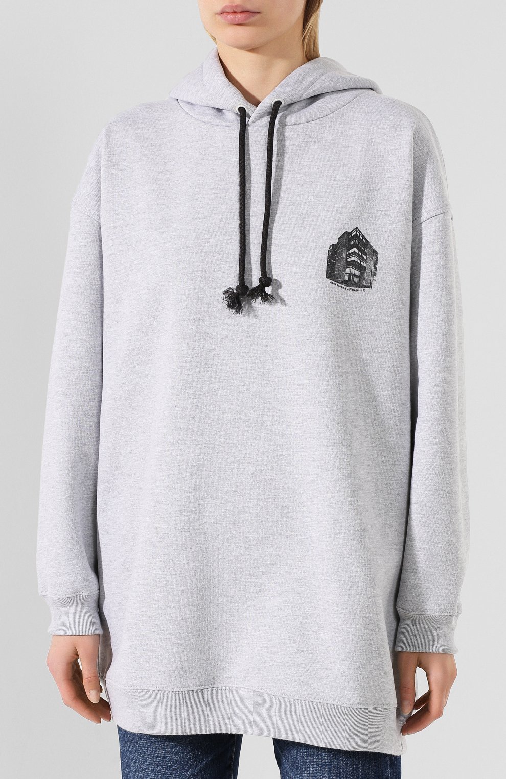 Хлопковое худи ACNE STUDIOS серого цвета по цене 42550 руб., арт. AI0048/W, фото 3 Хлопковое худи ACNE STUDIOS, арт. AI0048/W, фото 3