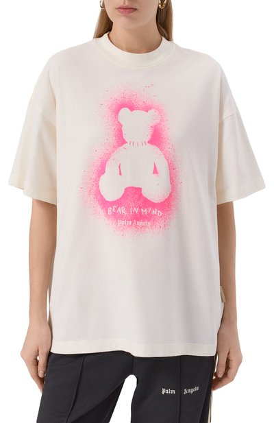 Хлопковая футболка PALM ANGELS, арт. PWAA07BF25JER005, фото 3