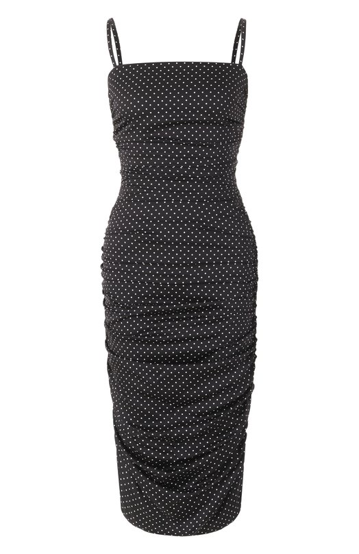 Шелковое платье Dolce & Gabbana F6EALT/FSA6J Чёрный F6EALT/FSA6J