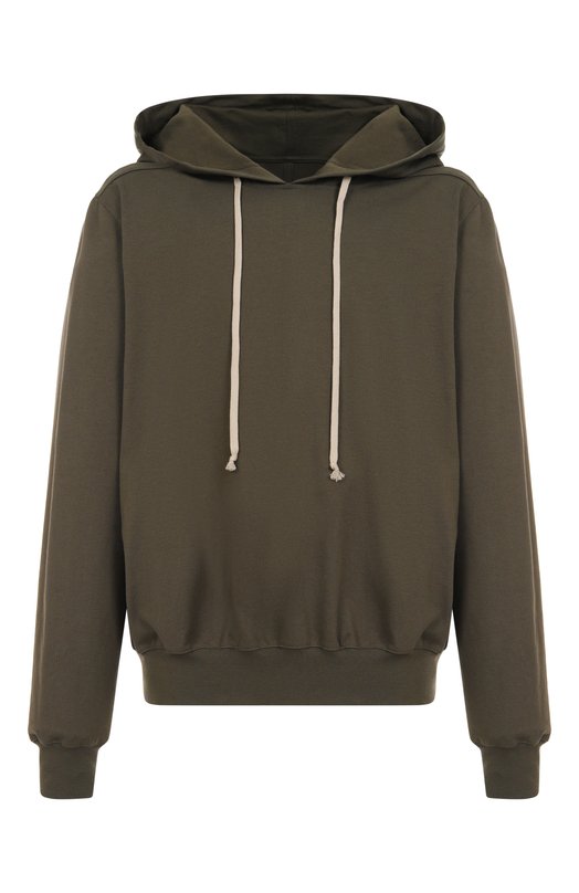 Хлопковое худи Rick Owens RU02E1281/BA Хаки RU02E1281/BA