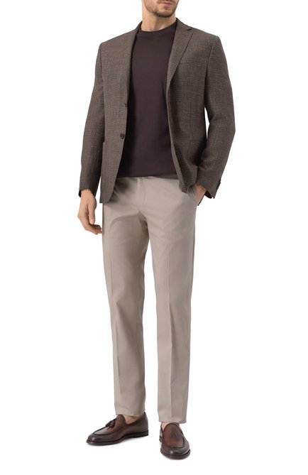 Мужская хлопковая футболка GIORGIO ARMANI темно-коричневого цвета, арт. 6LSM90/SJTKZ | Фото 2 (Материал сплава: Проставлено; Драгоценные камни: Проставлено; Рукава: Короткие; Длина (для топов): Стандартные)