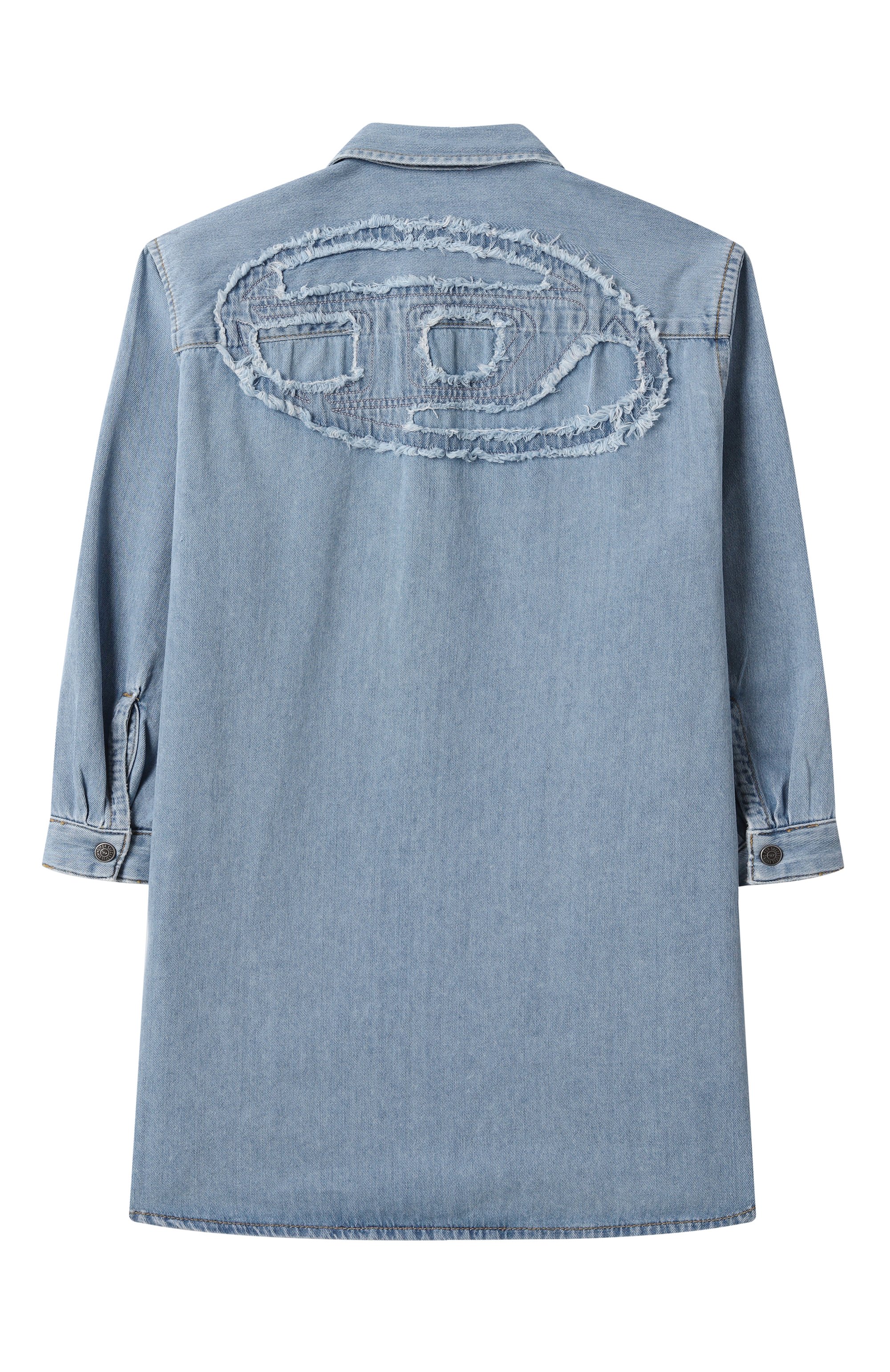 Джинсовое платье-рубашка DIESEL голубого цвета по цене 24400 руб., арт. J02163/KXBNK, фото 2 Джинсовое платье-рубашка DIESEL, арт. J02163/KXBNK, фото 2