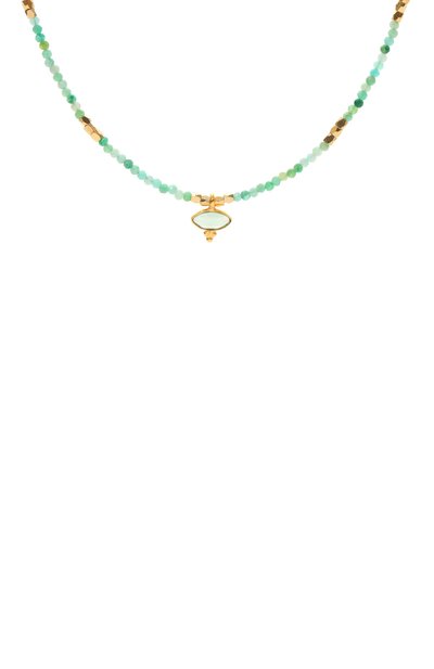 Колье HANKA_IN зеленого цвета по цене 16700 руб., арт. EYE-CH-AMA-CAL-1M, фото 3 Колье HANKA_IN, арт. EYE-CH-AMA-CAL-1M, фото 3