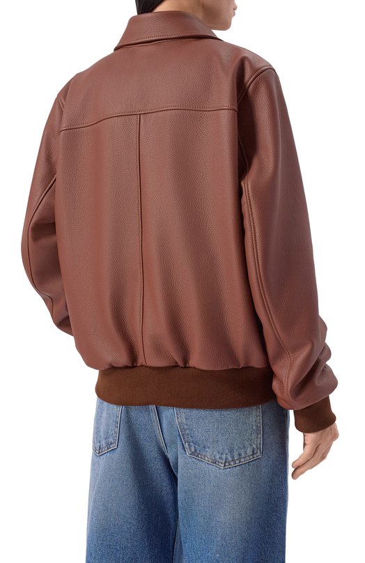 Кожаный бомбер Maslov SMB63 Коричневый  SMB63 Фото 4