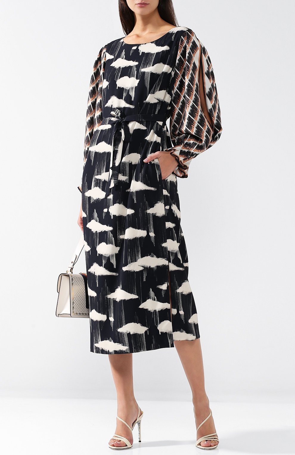 Кожаные босоножки с плетением на шпильке GUCCI, арт. 512432/C9D00, фото 2