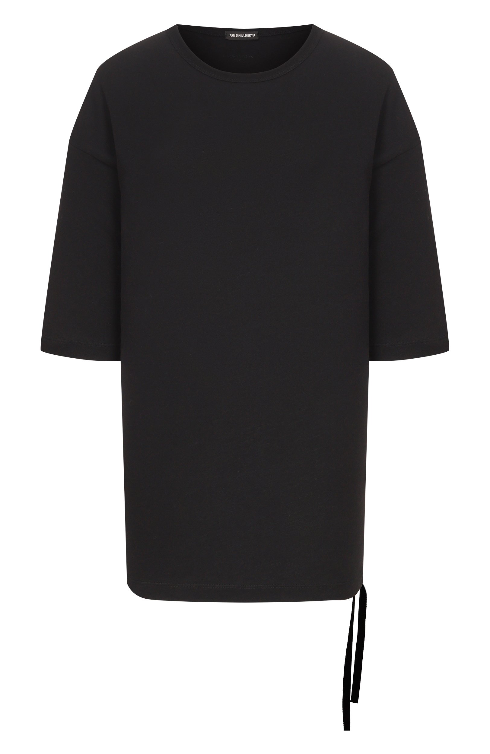 Хлопковая футболка ANN DEMEULEMEESTER черного цвета по цене 41300 руб., арт. B0014678/FA206, фото 1 Хлопковая футболка ANN DEMEULEMEESTER, арт. B0014678/FA206, фото 1