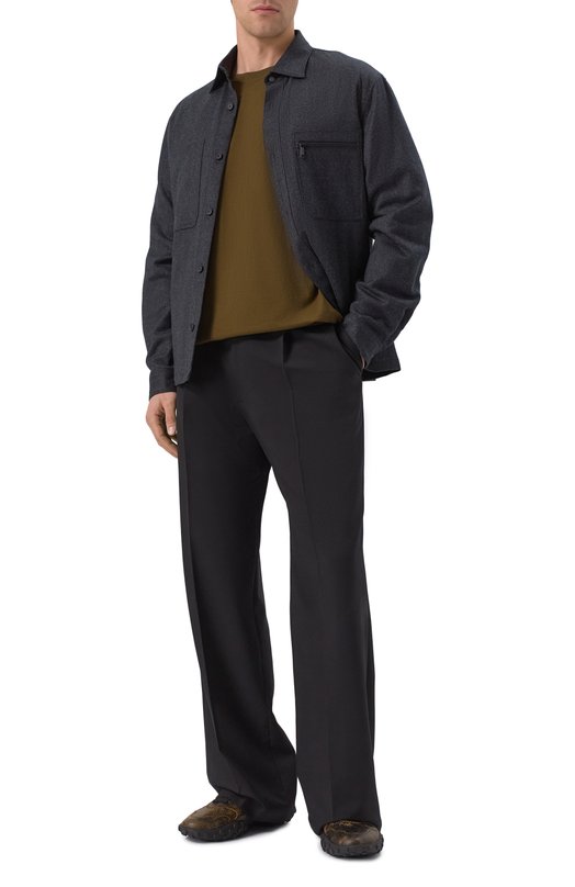 Хлопковая футболка Dries Van Noten 251-021111-1603 Хаки  251-021111-1603 Фото 2