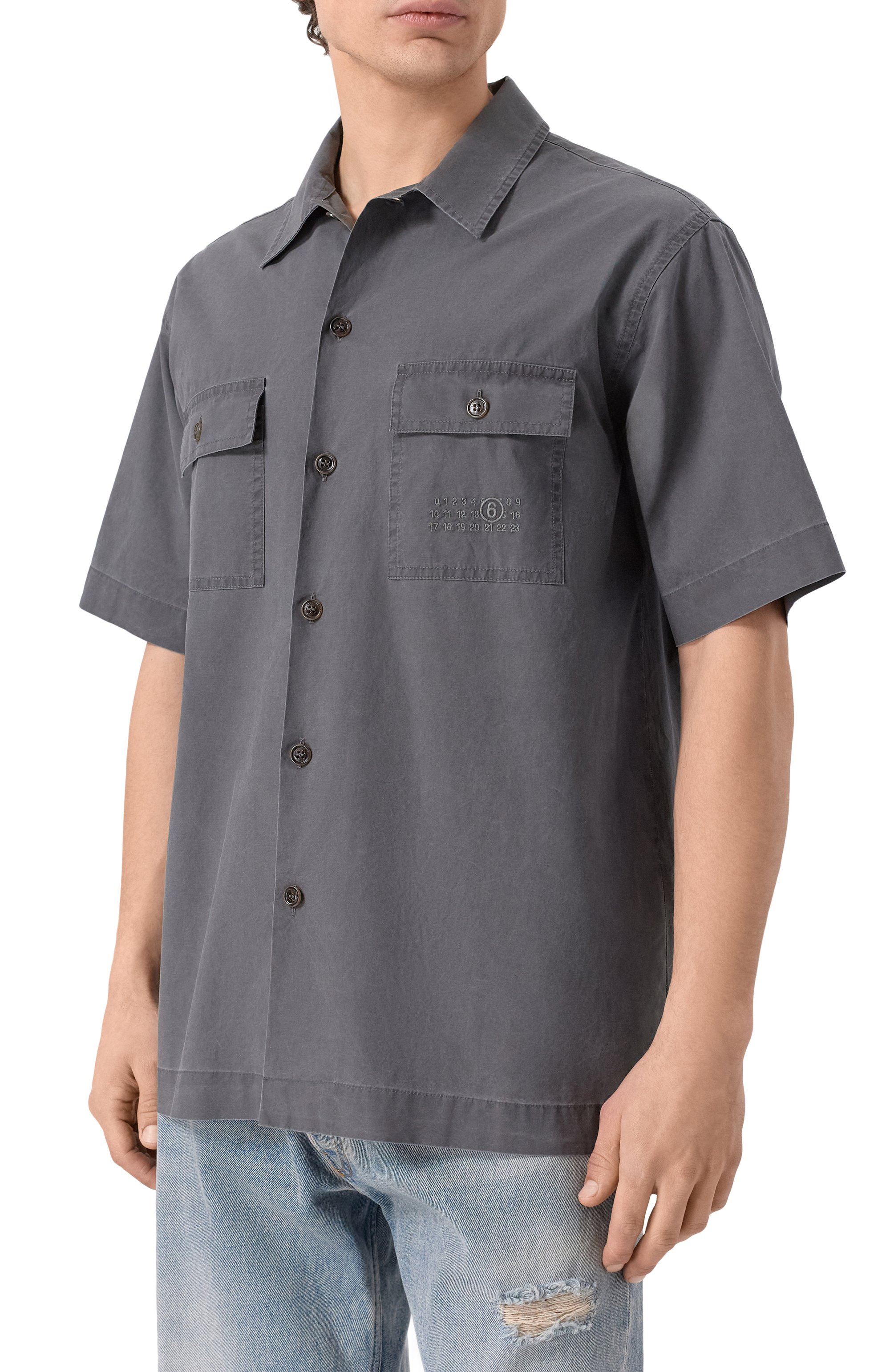 Хлопковая рубашка MM6, арт. SH0DR0008/M35741, фото 3