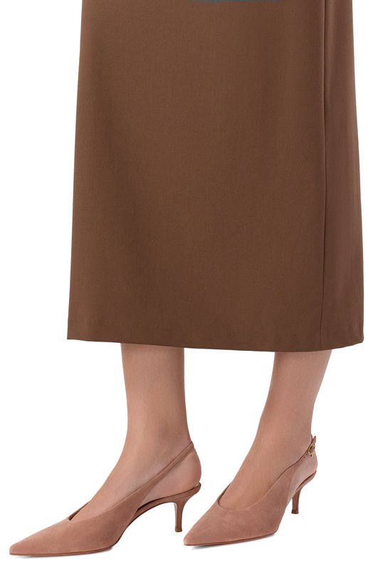 Замшевые туфли Robbie Sling 55 Gianvito Rossi G95538.55RIC.CAMPRAL Бежевый  G95538.55RIC.CAMPRAL Фото 2