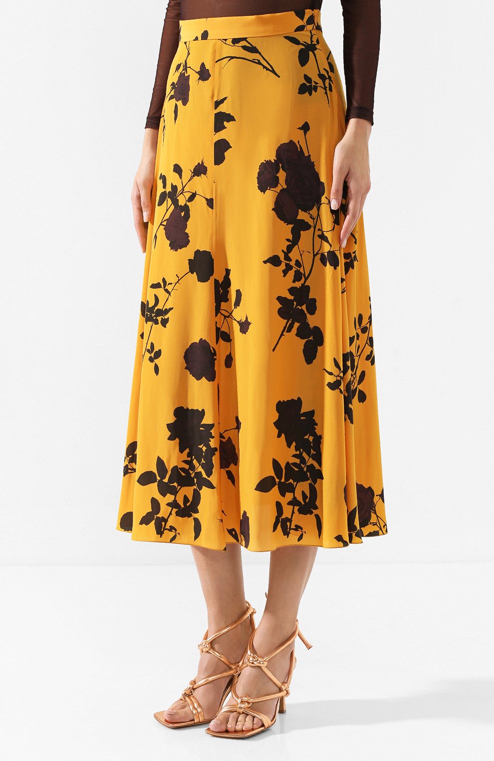 Юбка с принтом DRIES VAN NOTEN оранжевого цвета по цене 61900 руб., арт. 192-10871-8418, фото 3 Юбка с принтом DRIES VAN NOTEN, арт. 192-10871-8418, фото 3
