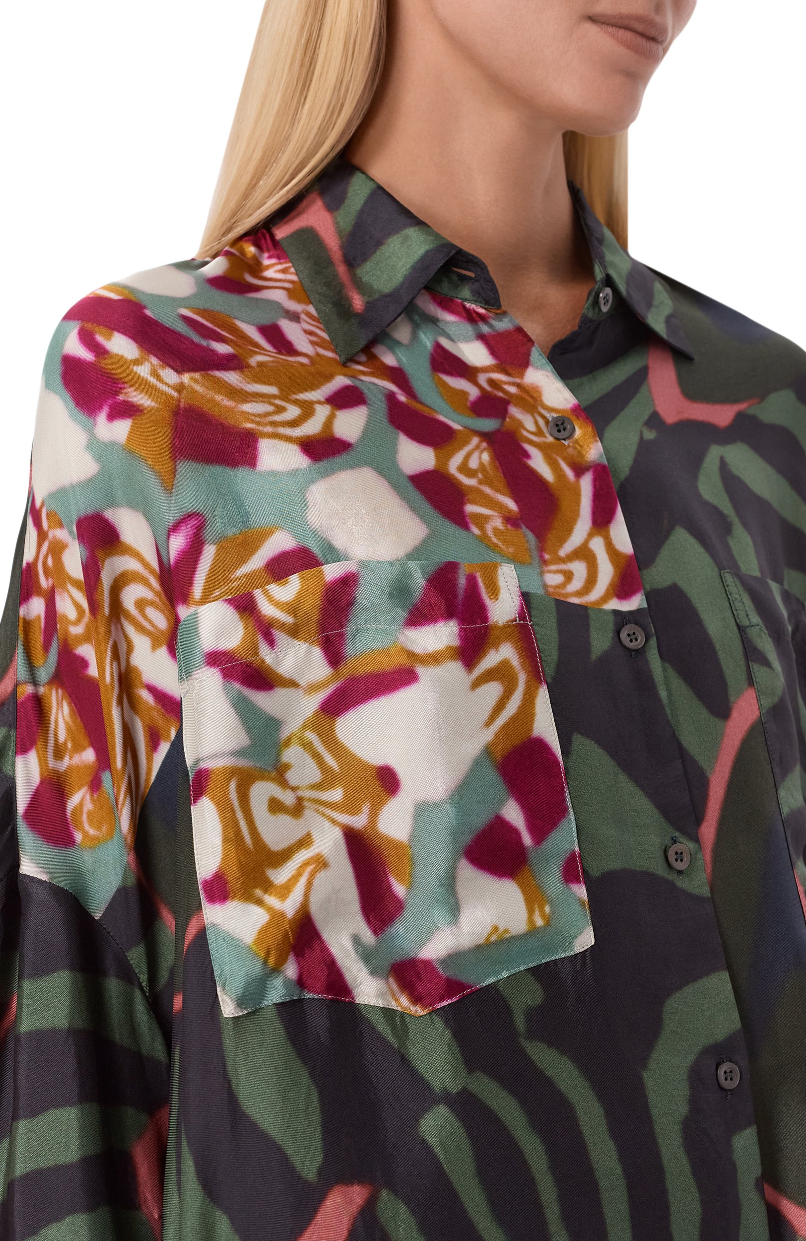 Рубашка из вискозы DRIES VAN NOTEN зеленого цвета по цене 121000 руб., арт. 262-130702/4001, фото 5 Рубашка из вискозы DRIES VAN NOTEN, арт. 262-130702/4001, фото 5