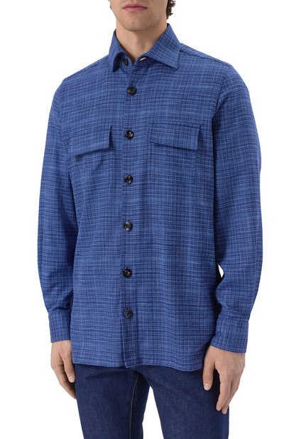 Рубашка из шерсти и шелка KITON, арт. UMC016K0617E14, фото 3