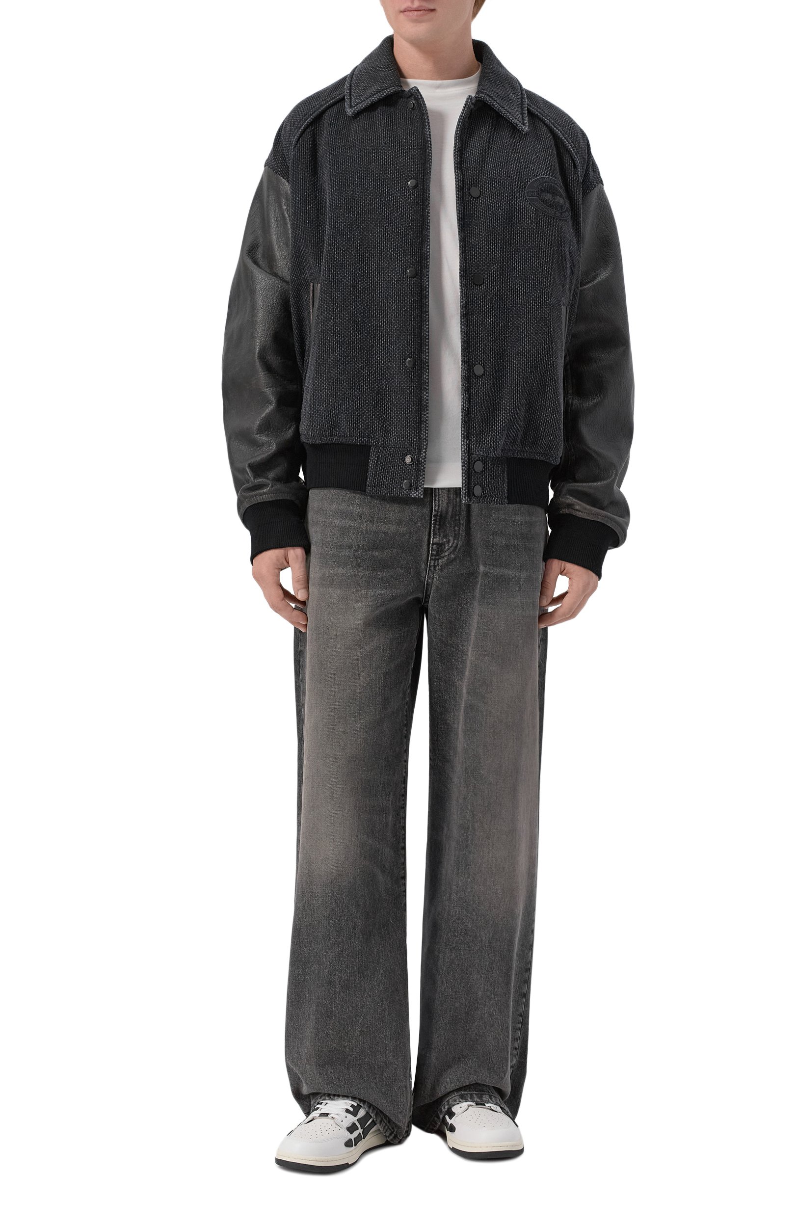 Кожаные кеды skel-top AMIRI белого цвета по цене 69950 руб., арт. AMF0SR1047, фото 2 Кожаные кеды skel-top AMIRI, арт. AMF0SR1047, фото 2