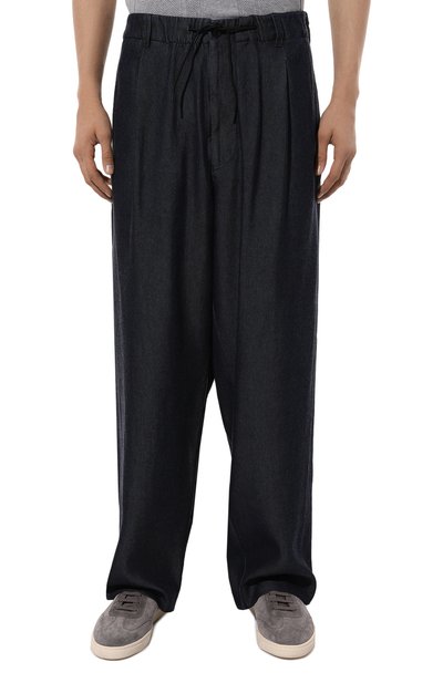 Брюки из лиоцелла GIORGIO ARMANI темно-синего цвета по цене 94600 руб., арт. 3DSP9I/SD4DZ, фото 3 Брюки из лиоцелла GIORGIO ARMANI, арт. 3DSP9I/SD4DZ, фото 3