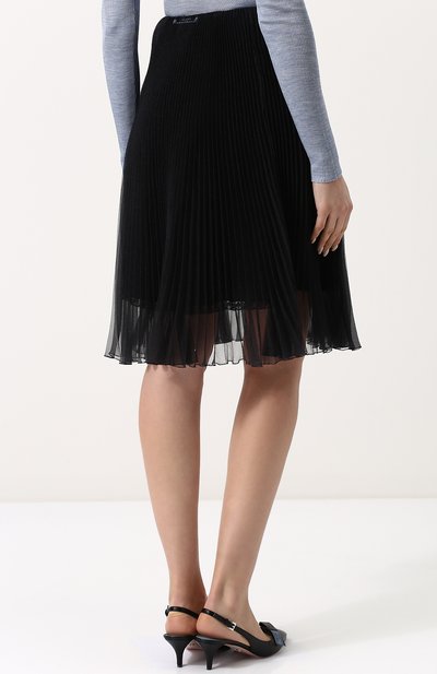 Однотонная плиссированная юбка-миди PRADA, арт. P147N-1QLQ-F0002, фото 4