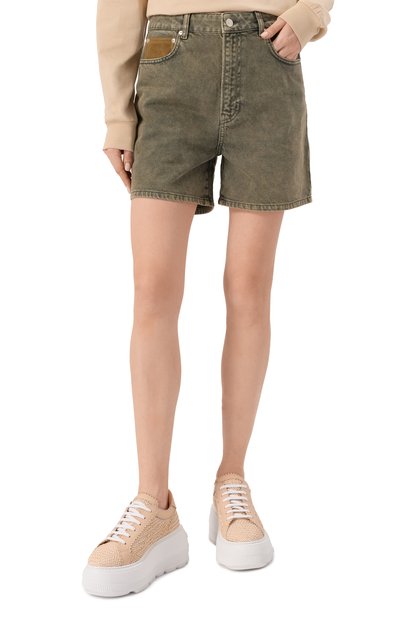 Джинсовые шорты M05CH1NO JEANS хаки цвета по цене 26050 руб., арт. A0330/3218, фото 3 Джинсовые шорты M05CH1NO JEANS, арт. A0330/3218, фото 3