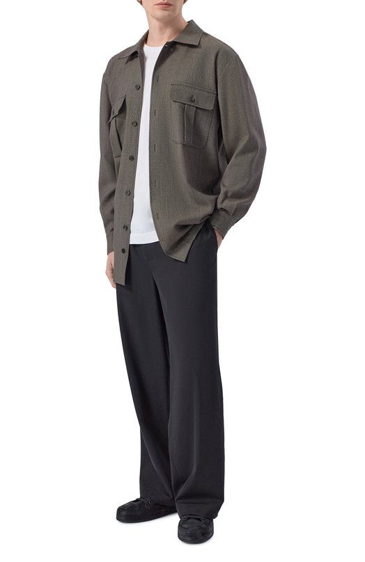 Шерстяная рубашка MM6 S62DA0064/M35636 Коричневый  S62DA0064/M35636 Фото 2