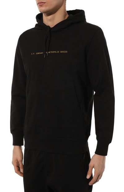 Хлопковое худи C.P. COMPANY черного цвета по цене 26250 руб., арт. 16CLSS041A006452W, фото 3 Хлопковое худи C.P. COMPANY, арт. 16CLSS041A006452W, фото 3