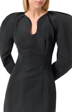 Женское платье NINA RICCI черного цвета, арт. 24ACR0036PL0440 | Фото 5 (Материал сплава: Проставлено; Материал внешний: Синтетический материал; Рукава: Длинные; Длина Ж (юбки, платья, шорты): Мини; Драгоценные камни: Проставлено; Случай: Коктейльный; Стили: Кэжуэл; Женское Кросс-КТ: Платье-одежда)