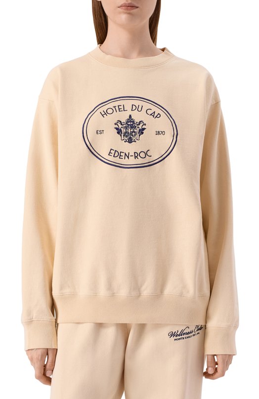 Хлопковый свитшот Sporty & Rich x Hotel du Cap-Eden-Roc Sporty and Rich ST07160621CR01 Кремовый  ST07160621CR01 Фото 3