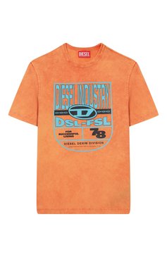 Детская хлопковая футболка DIESEL оранжевого цвета, арт. J02253/0THAH | Фото 1 (Материал внешний: Хлопок; Рукава: Короткие; Мальчики Кросс-КТ: Футболка-одежда; Автоматизация состава: Проставлено; Автоматизация ТО: Проставлено; Ростовка одежда: 4 года | 104 см, 6 лет | 116 см, 8 лет | 128 см, 10 - 11 лет | 140 - 146см, 13 - 15 лет | 158 см, 16 лет | 164 см)
