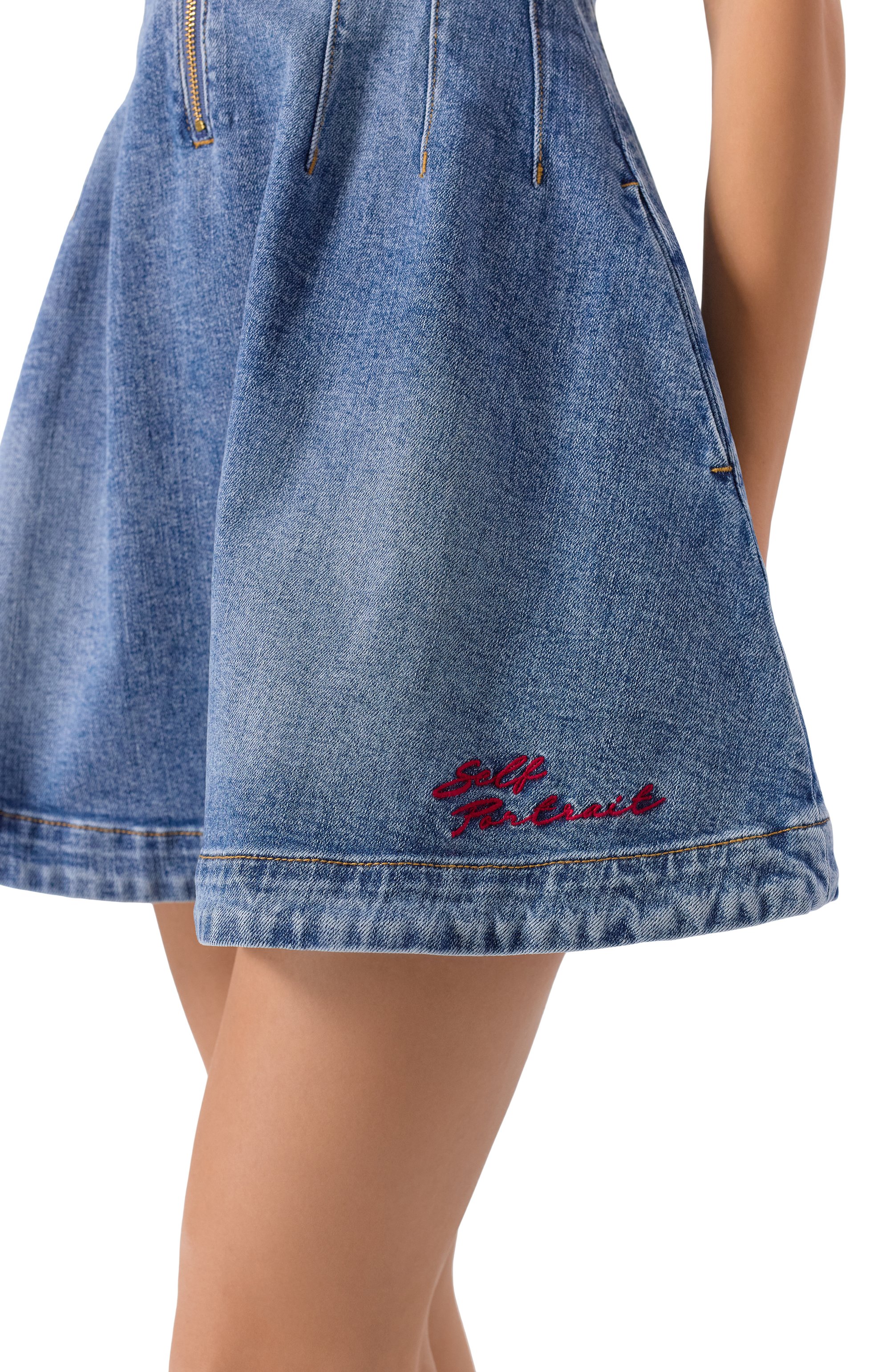 Джинсовое платье SELF-PORTRAIT, арт. RS26812SBL, фото 4