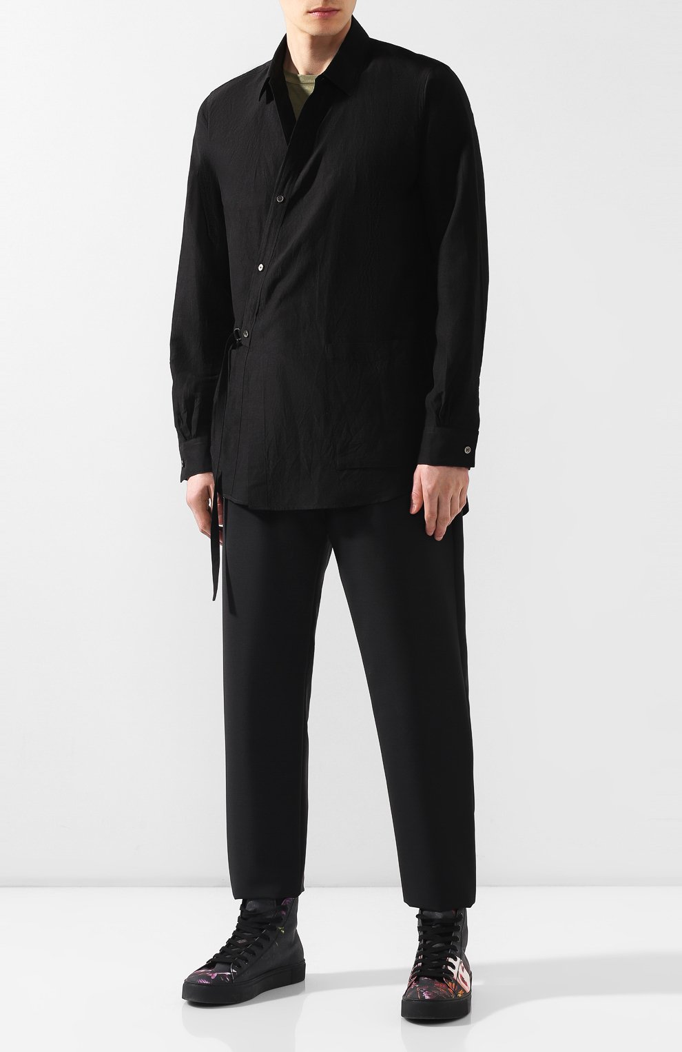 Рубашка из вискозы KAZUYUKI KUMAGAI черного цвета по цене 29850 руб., арт. KS91-036, фото 2 Рубашка из вискозы KAZUYUKI KUMAGAI, арт. KS91-036, фото 2