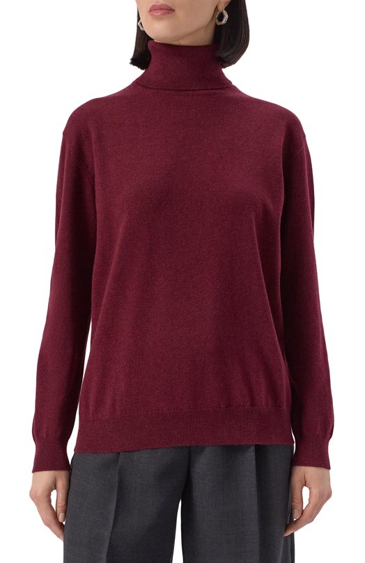 Кашемировая водолазка Brunello Cucinelli M12150103P Бордовый  M12150103P Фото 3