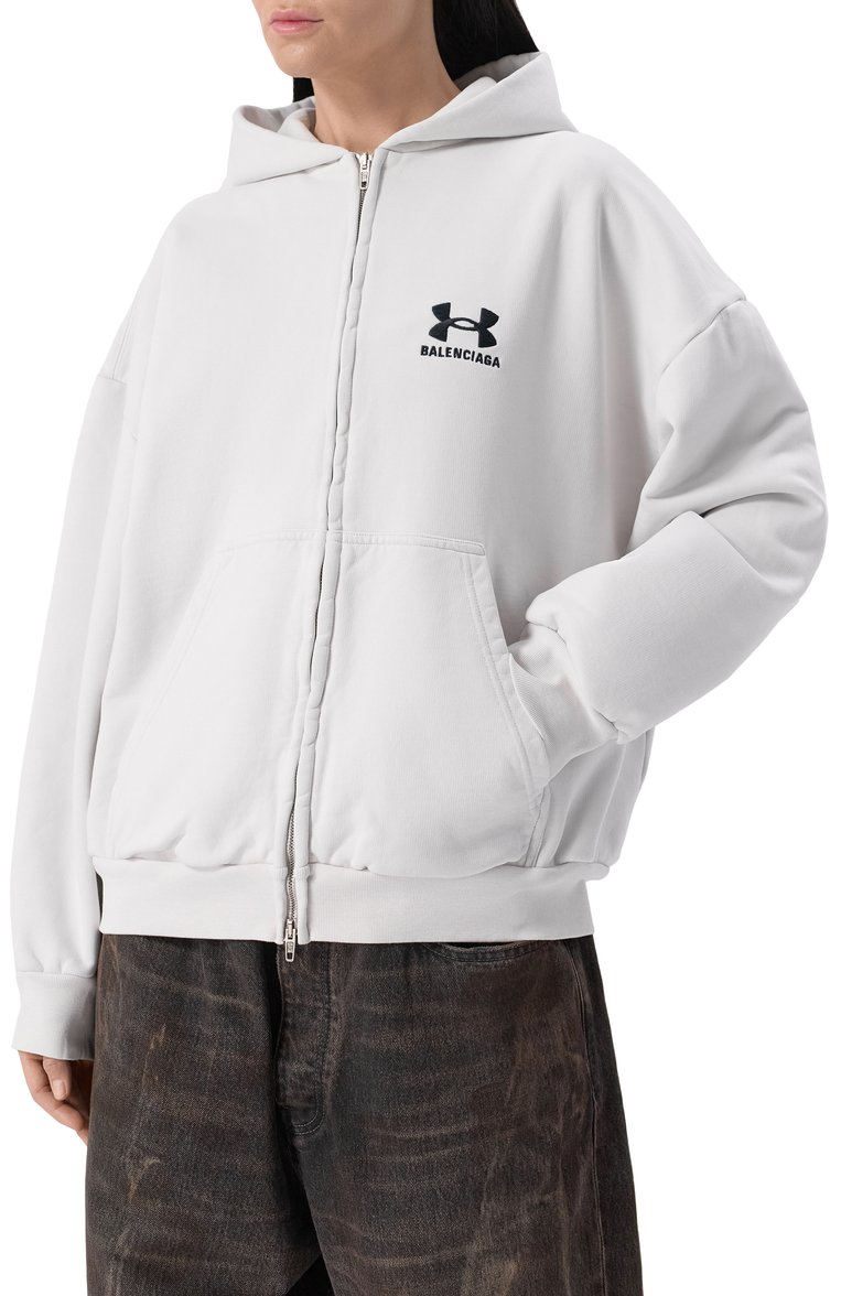 Мужского хлопковая толстовка balenciaga х under armour BALENCIAGA белого цвета, арт. 803264/TRVB8 | Фото 7 (Стили: Спорт-шик; Мужское Кросс-КТ: Толстовка-одежда; Региональные ограничения белый список (Axapta Mercury): Не проставлено; Нос: Не проставлено; Материал внешний: Хлопок)