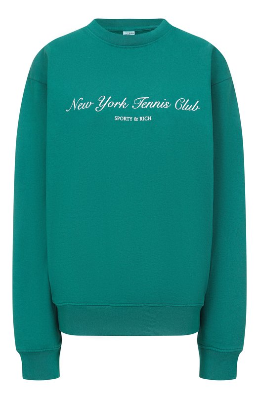 Хлопковый свитшот Sporty and Rich ST071621402GR03 Зелёный ST071621402GR03