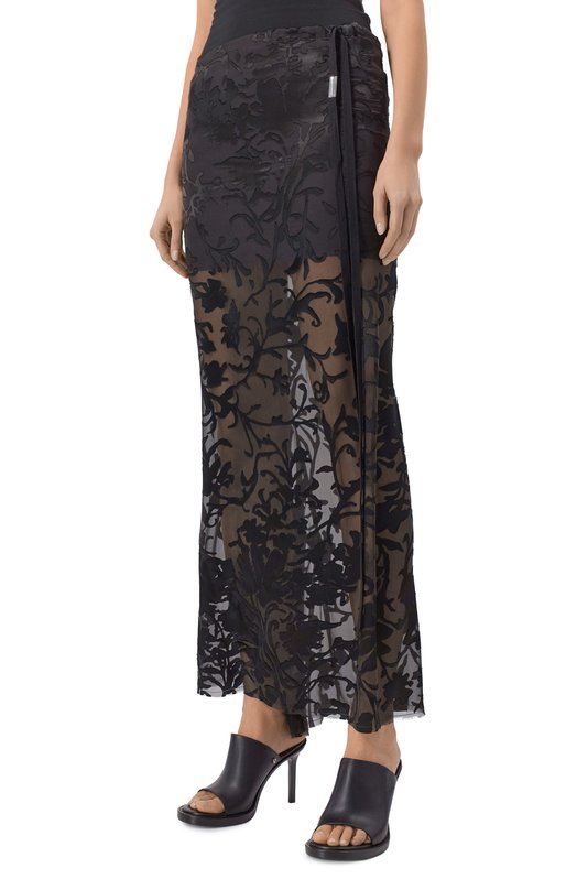 Юбка из вискозы и шелка Ann Demeulemeester B0010457/FA715 Чёрный  B0010457/FA715 Фото 3
