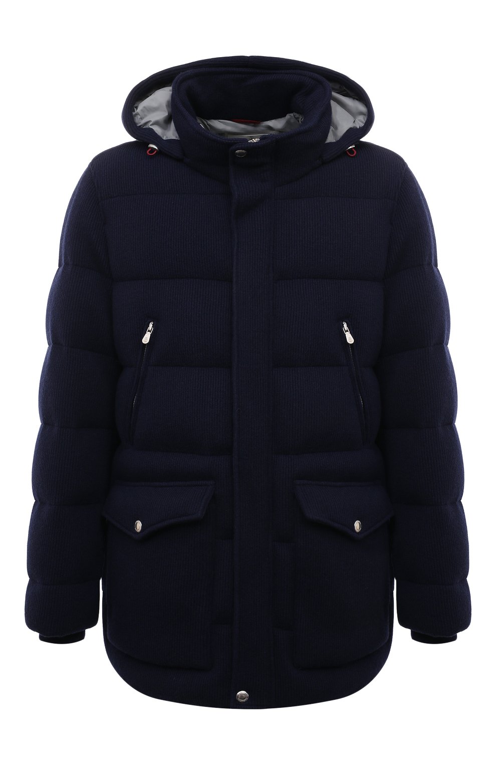 Кашемировый пуховик BRUNELLO CUCINELLI синего цвета по цене 615500 руб., арт. M221P219, фото 1 Кашемировый пуховик BRUNELLO CUCINELLI, арт. M221P219, фото 1
