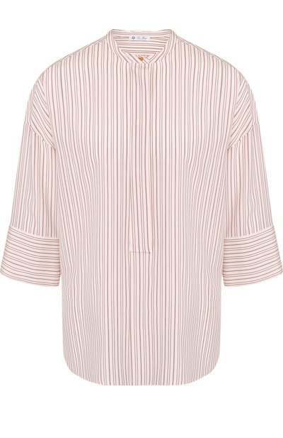 Шелковая блуза свободного кроя в полоску LORO PIANA, арт. FAI1466, фото 1