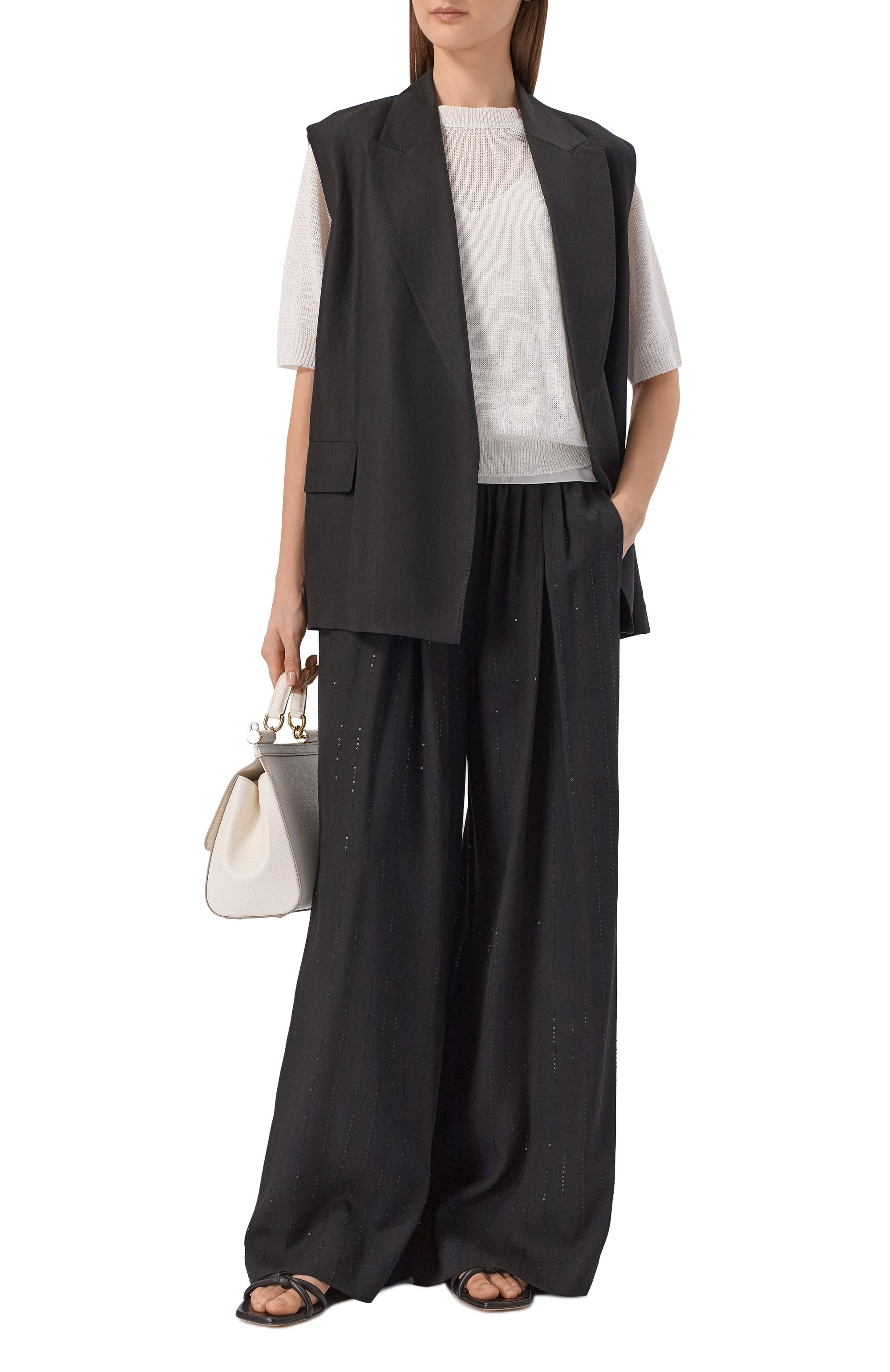 Жилет из вискозы и льна BRUNELLO CUCINELLI, арт. MH1267754, фото 2