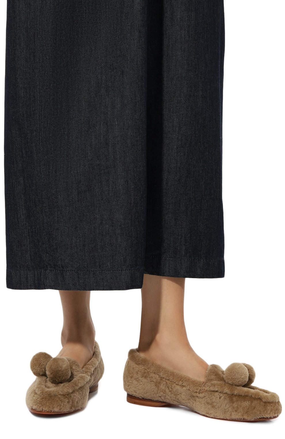 Лоферы из овчины SANTONI бежевого цвета по цене 118000 руб., арт. WUAG71062PA1N0FK, фото 3 Лоферы из овчины SANTONI, арт. WUAG71062PA1N0FK, фото 3